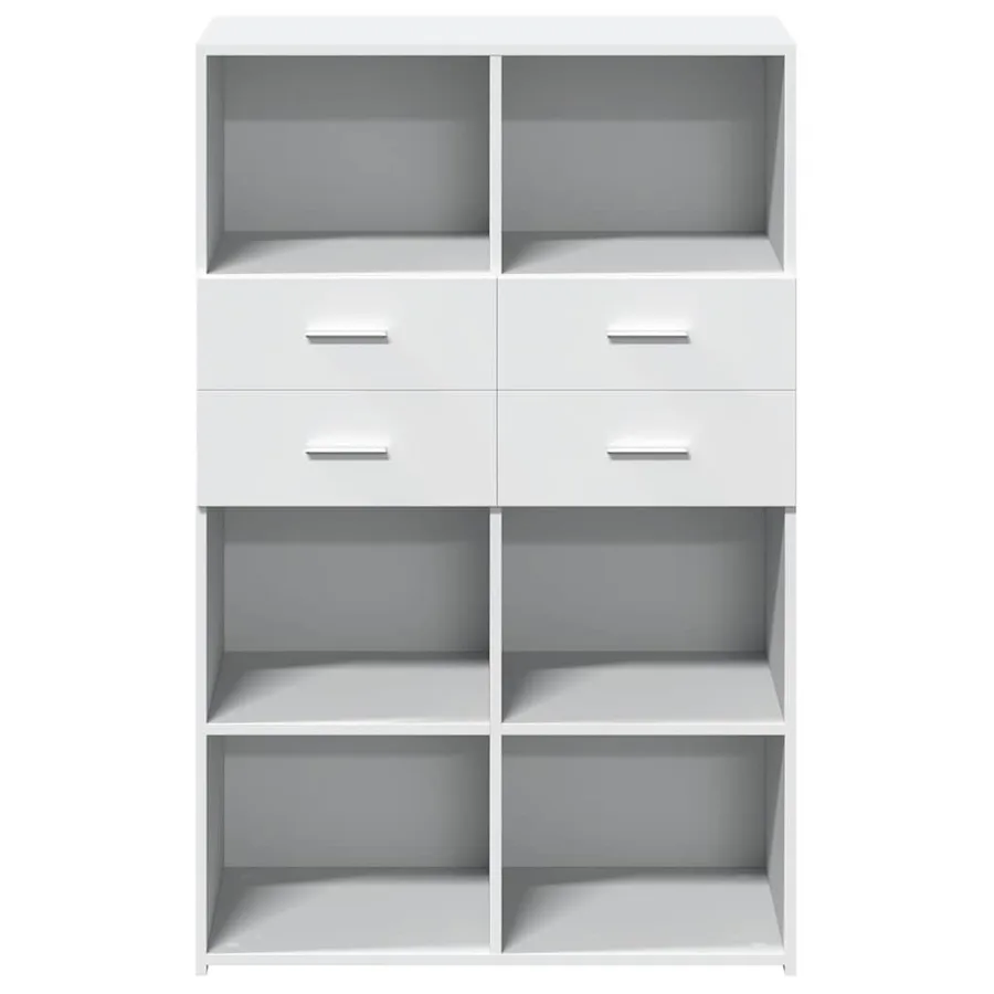 Buffet haut blanc 80x42,5x124 cm bois d'ingénierie - 4