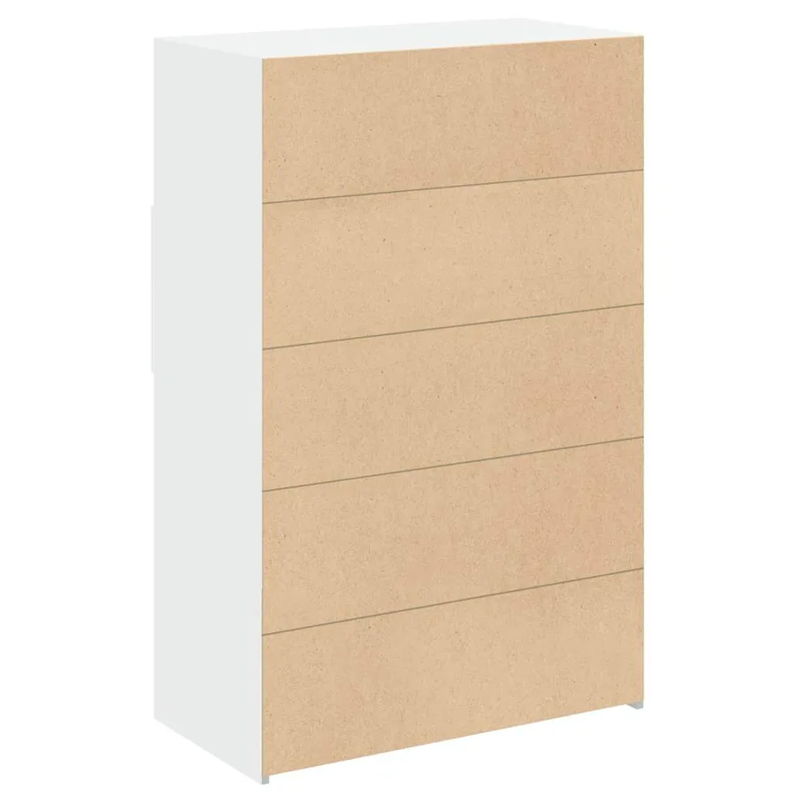 Buffet haut blanc 80x42,5x124 cm bois d'ingénierie - 6