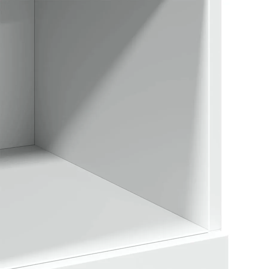 Buffet haut blanc 80x42,5x124 cm bois d'ingénierie - 8