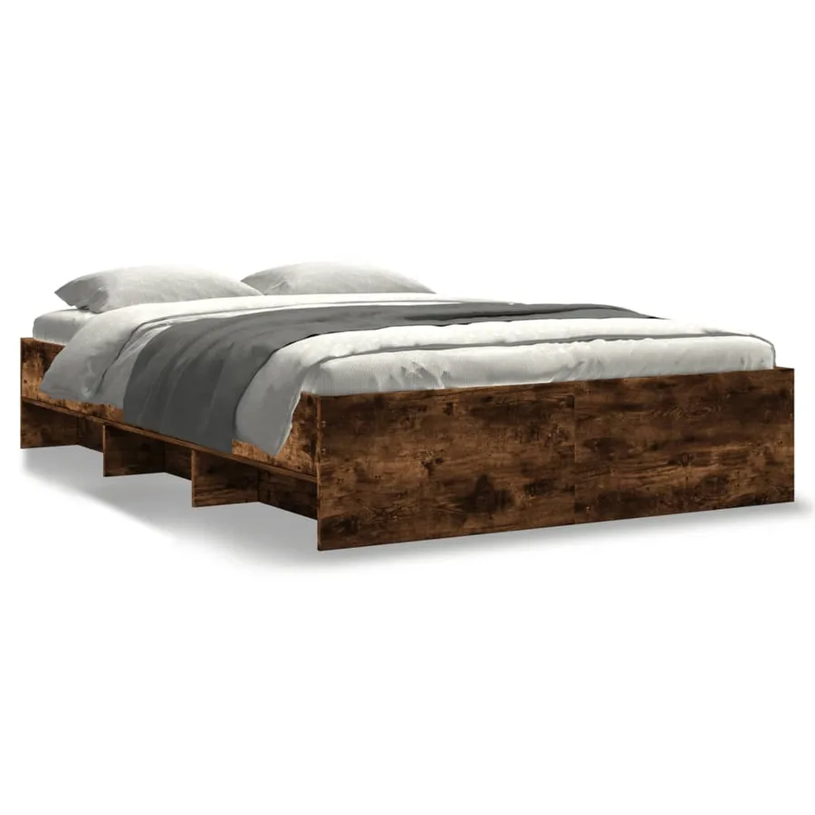 Cadre de lit sans matelas chêne fumé 120x200 cm bois ingénierie - 2
