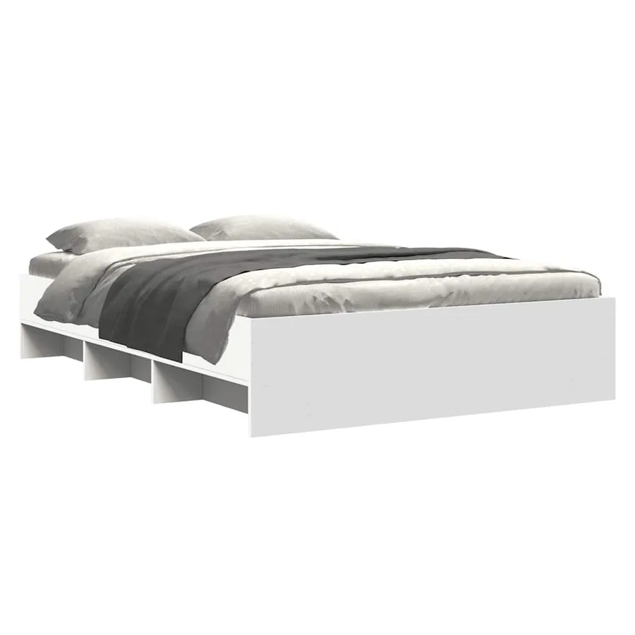 Cadre de lit sans matelas blanc 140x200 cm bois d'ingénierie - 3