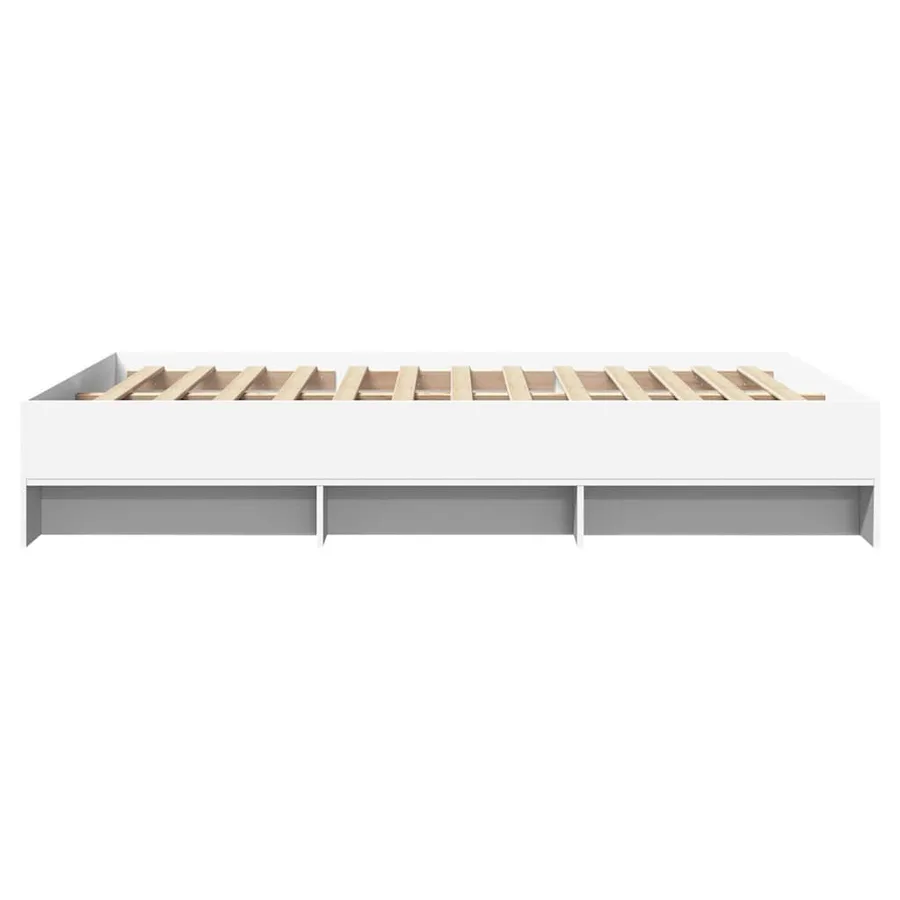Cadre de lit sans matelas blanc 140x200 cm bois d'ingénierie - 6