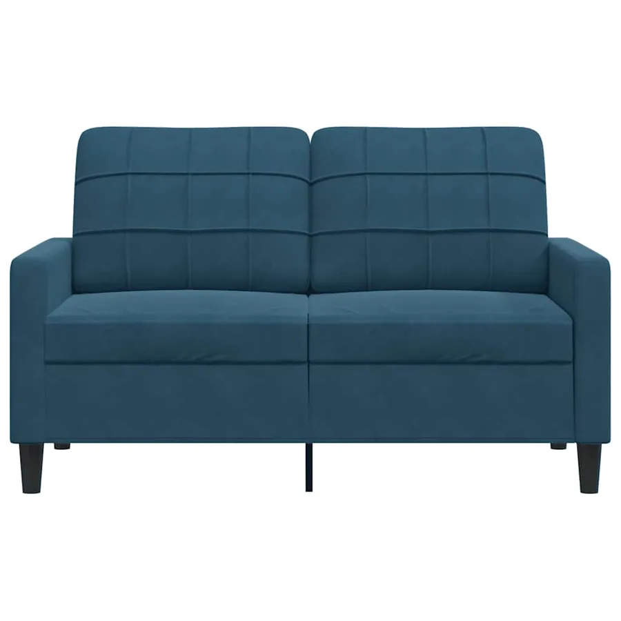 Canapé à 2 places Bleu 120 cm Velours - 4
