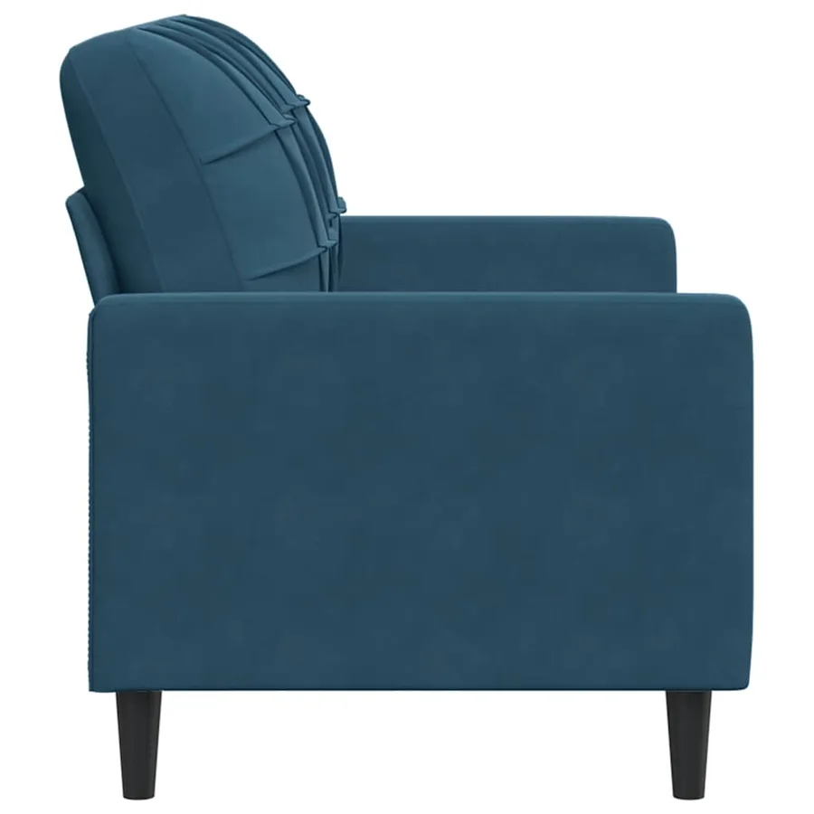 Canapé à 2 places Bleu 120 cm Velours - 5
