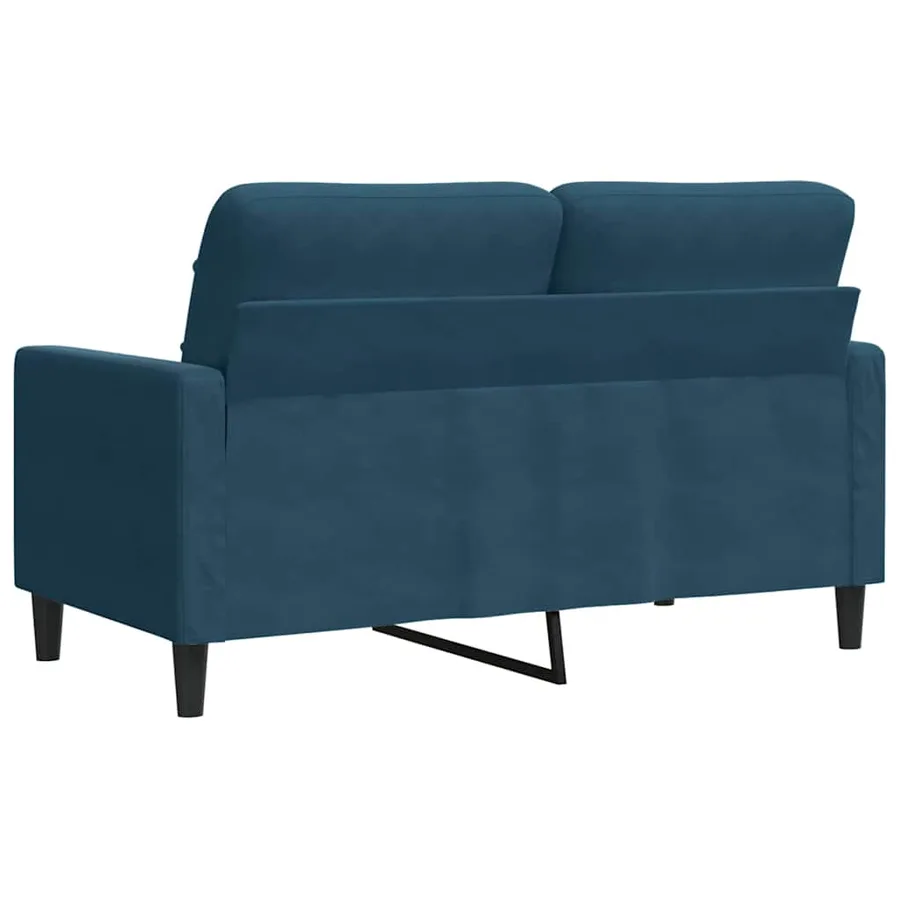 Canapé à 2 places Bleu 120 cm Velours - 6