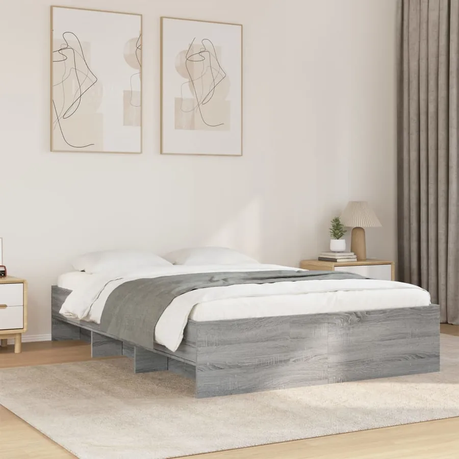 Cadre de lit sans matelas sonoma gris 140x200 cm
