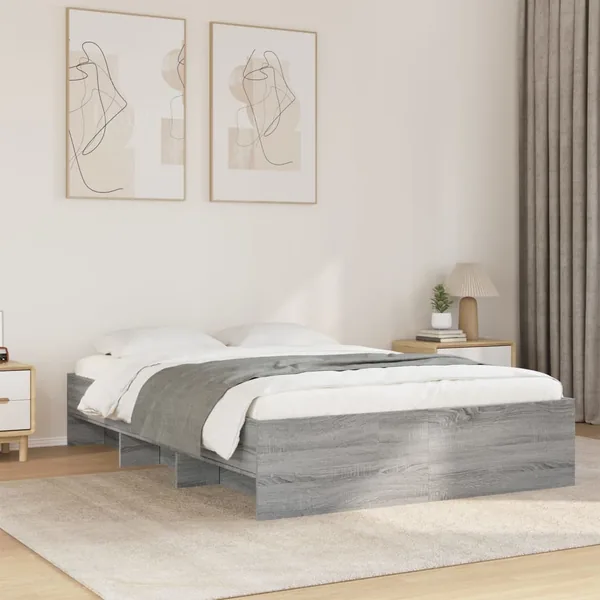 Cadre de lit sans matelas sonoma gris 140x200 cm