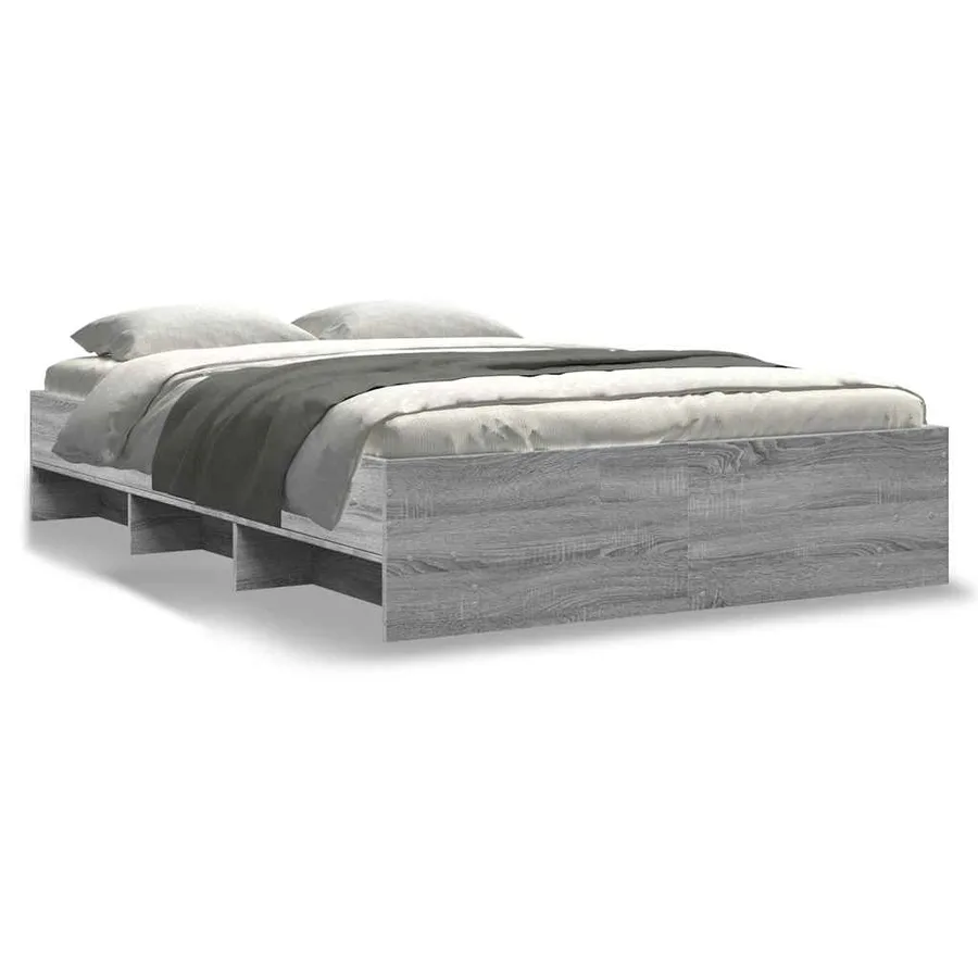 Cadre de lit sans matelas sonoma gris 140x200 cm - 2