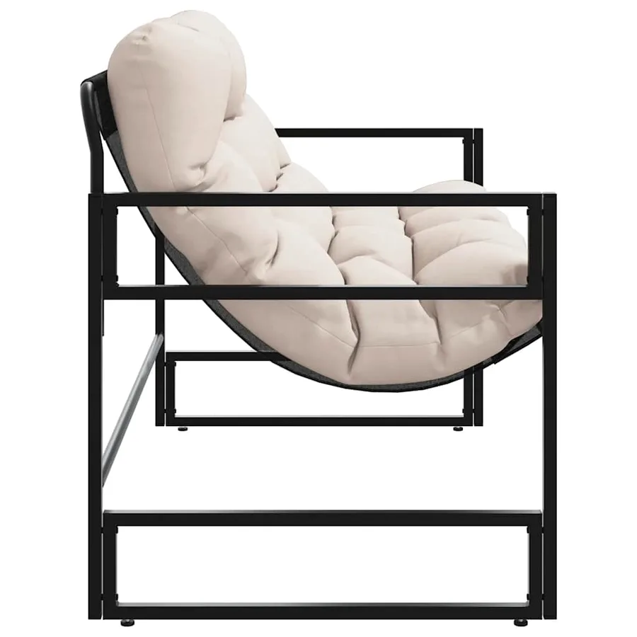Banc de jardin avec coussin taupe 113 cm acier - 6