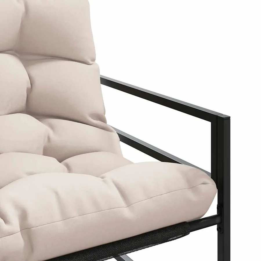 Banc de jardin avec coussin taupe 113 cm acier - 8