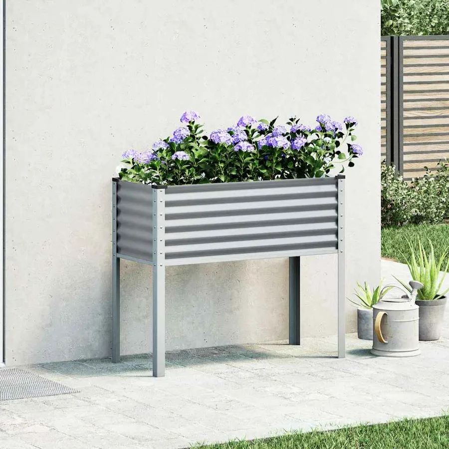 Jardinière gris 100x45x90 cm acier - 3