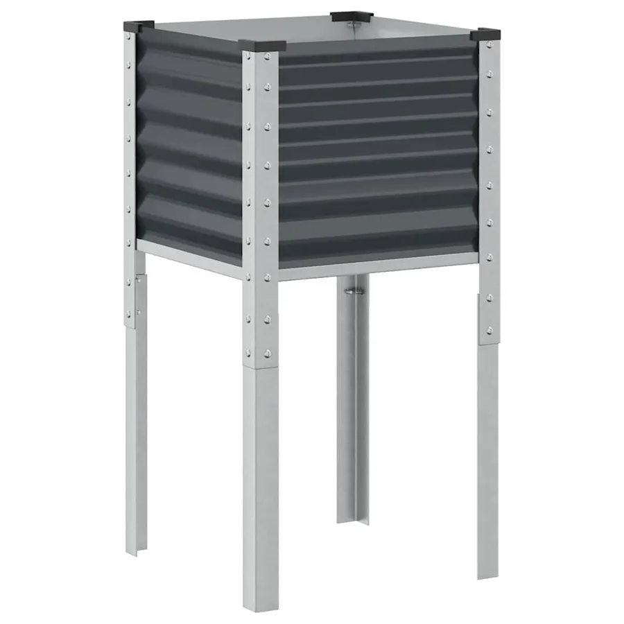 Jardinière de jardin Anthracite 45x45x88 cm Acier - 2