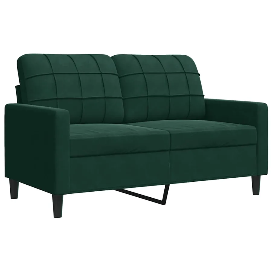 Canapé à 2 places Vert foncé 120 cm Velours - 2