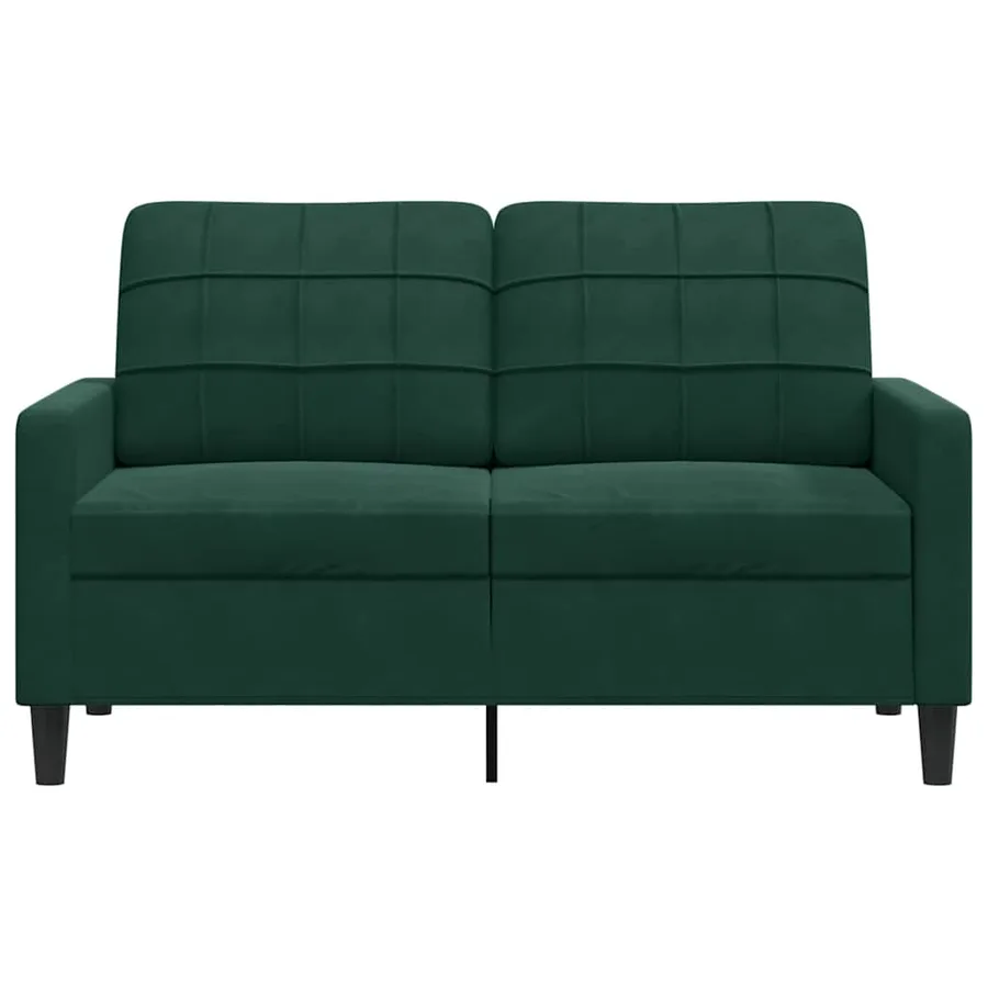 Canapé à 2 places Vert foncé 120 cm Velours - 4