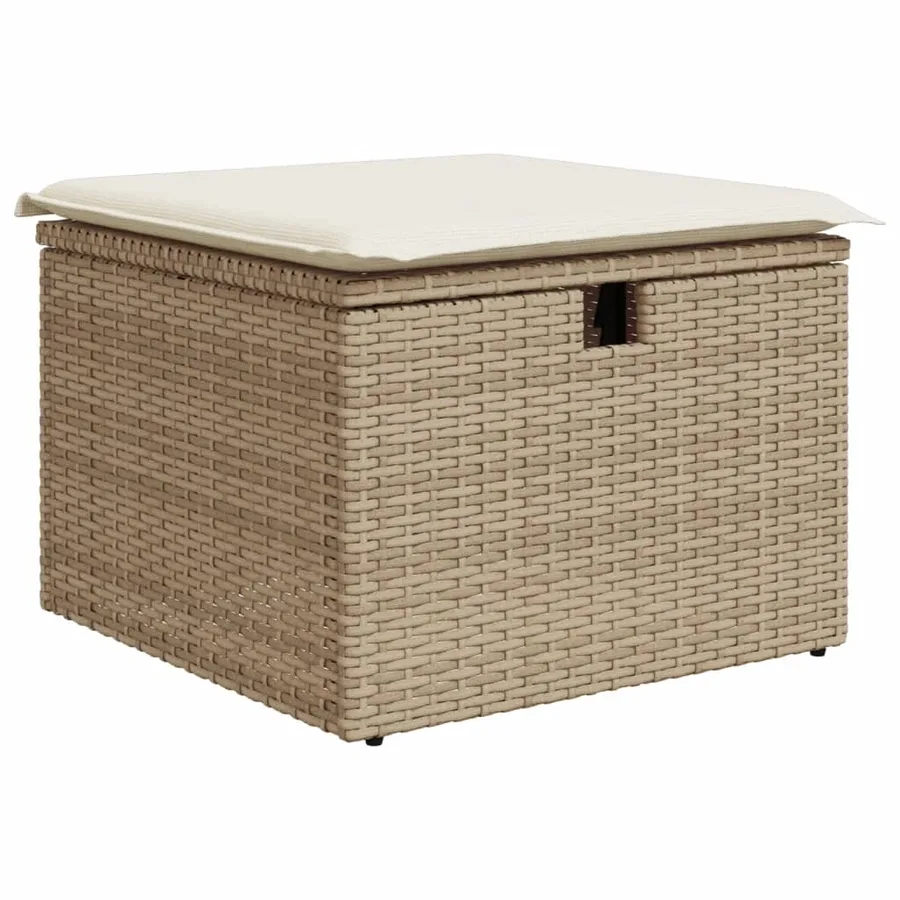 Salon de jardin avec coussins 8 pcs beige résine tressée - 6