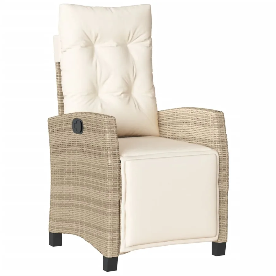 Ensemble à manger de jardin avec coussins 5pcs Beige poly rotin - 6