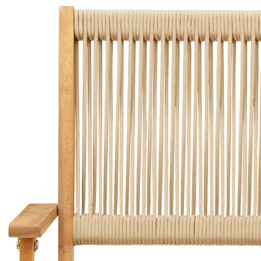 Ensemble à Manger de jardin 7pcs beige polypropylène et bois - 10