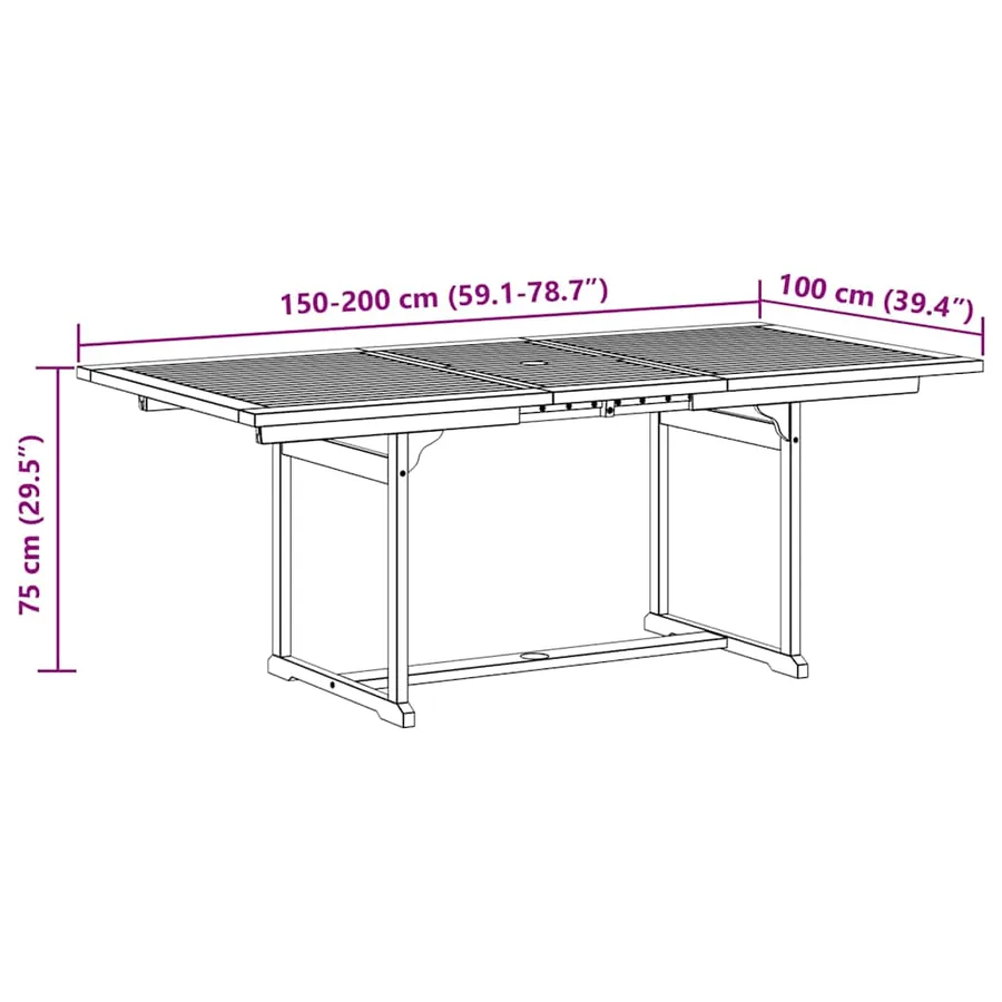 Ensemble à manger de jardin 5pcs bois d'acacia solide textilène - 14