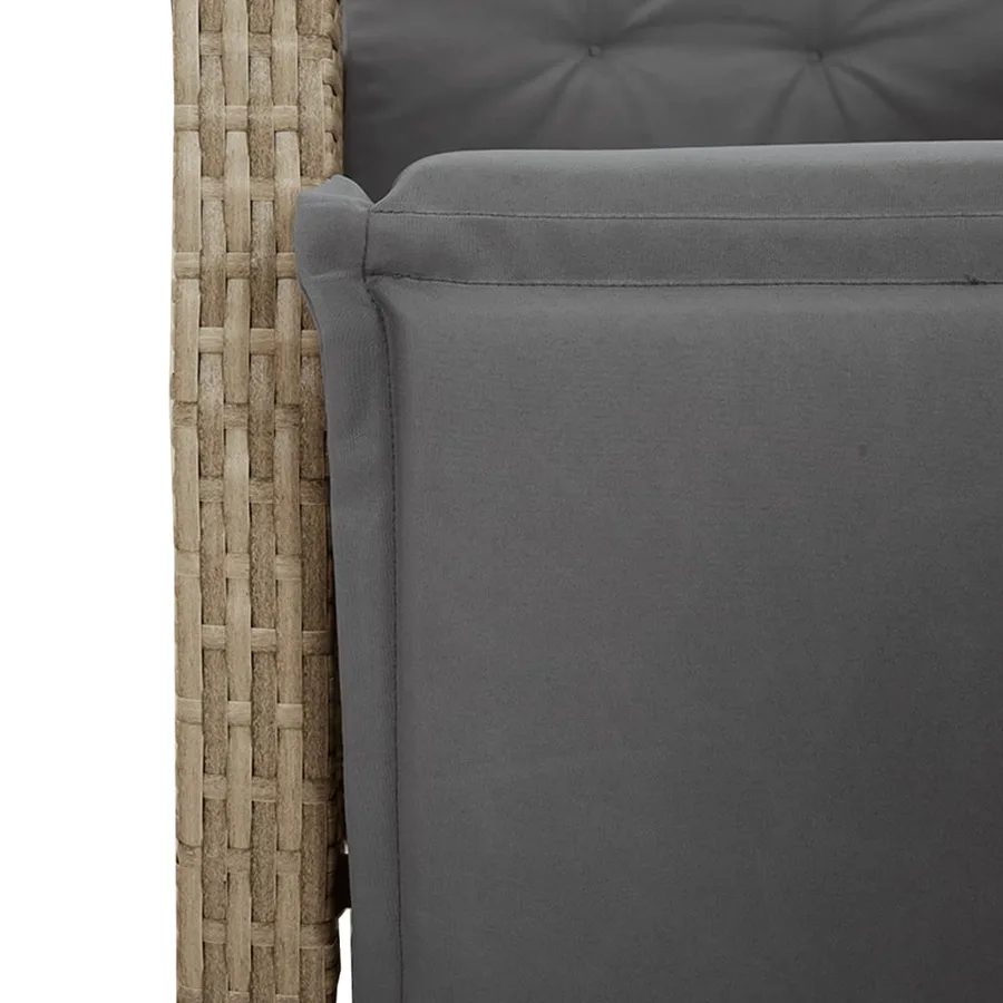 Ensemble à manger de jardin avec coussins 5pcs Beige poly rotin - 5
