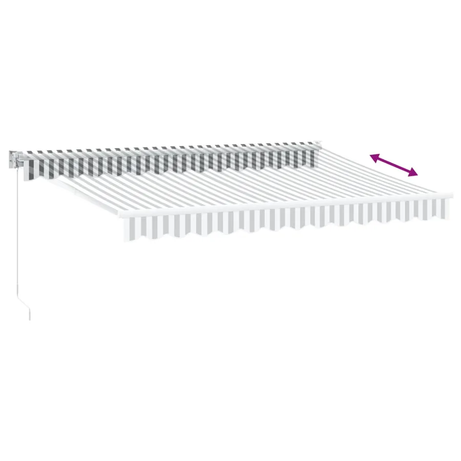 Auvent rétractable anthracite et blanc 3,5x2,5m tissu/aluminium - 5