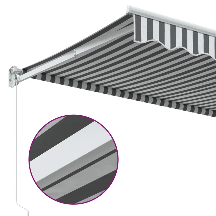 Auvent rétractable anthracite et blanc 3,5x2,5m tissu/aluminium - 7