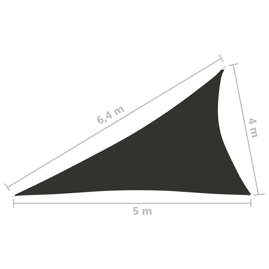 Sun shade sail oxford fabric triangular 4x5x6.4 m anthracite - 7