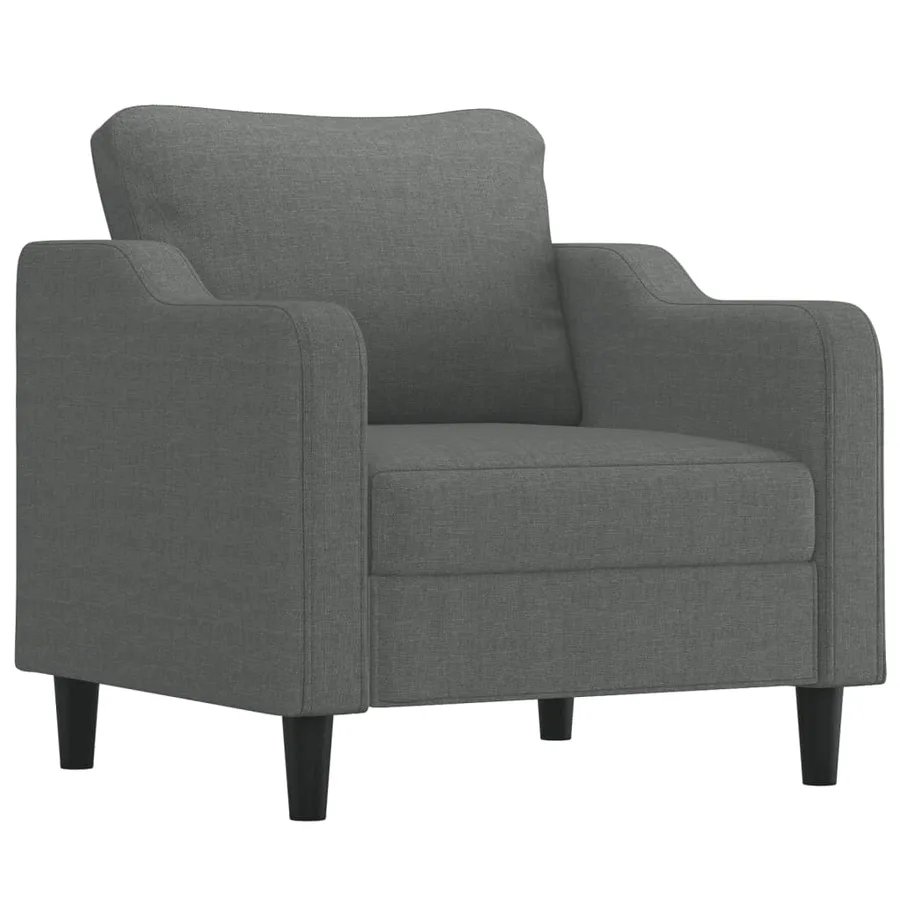 Fauteuil avec repose-pied Gris foncé 60 cm Tissu - 4