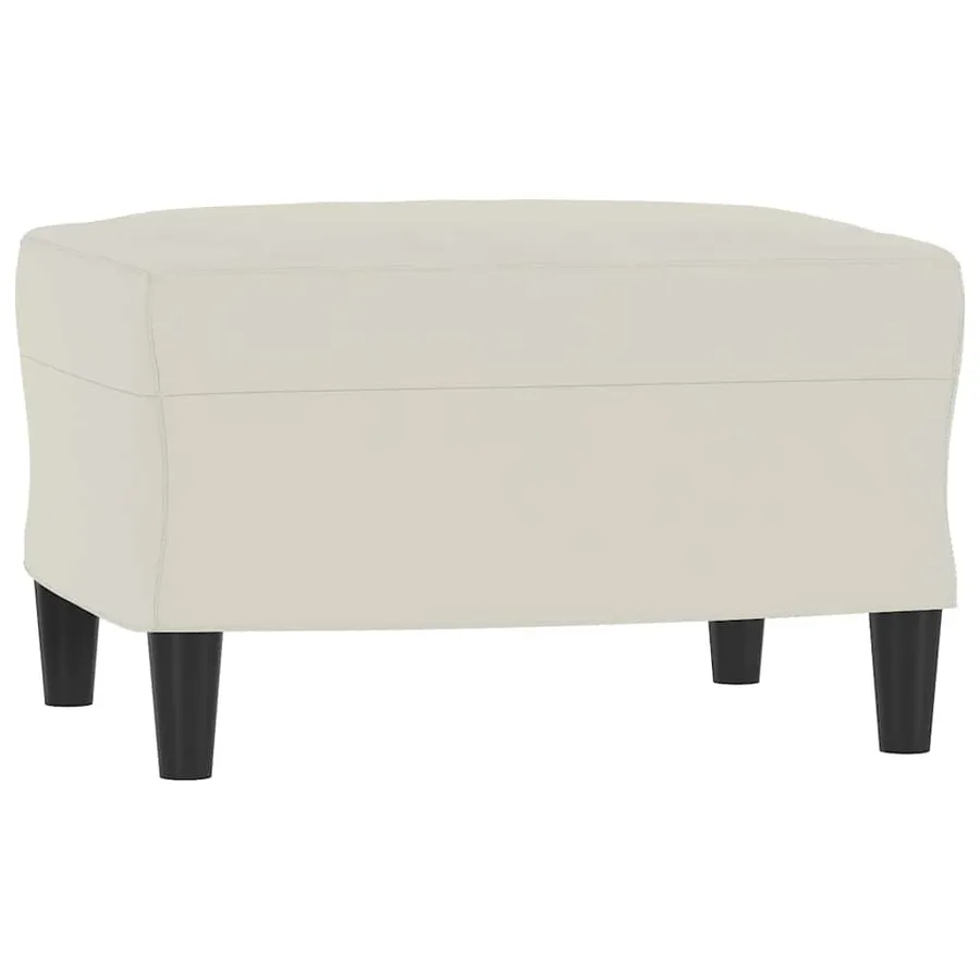 Canapé à 3 places avec repose-pieds Crème 180 cm Velours - 5