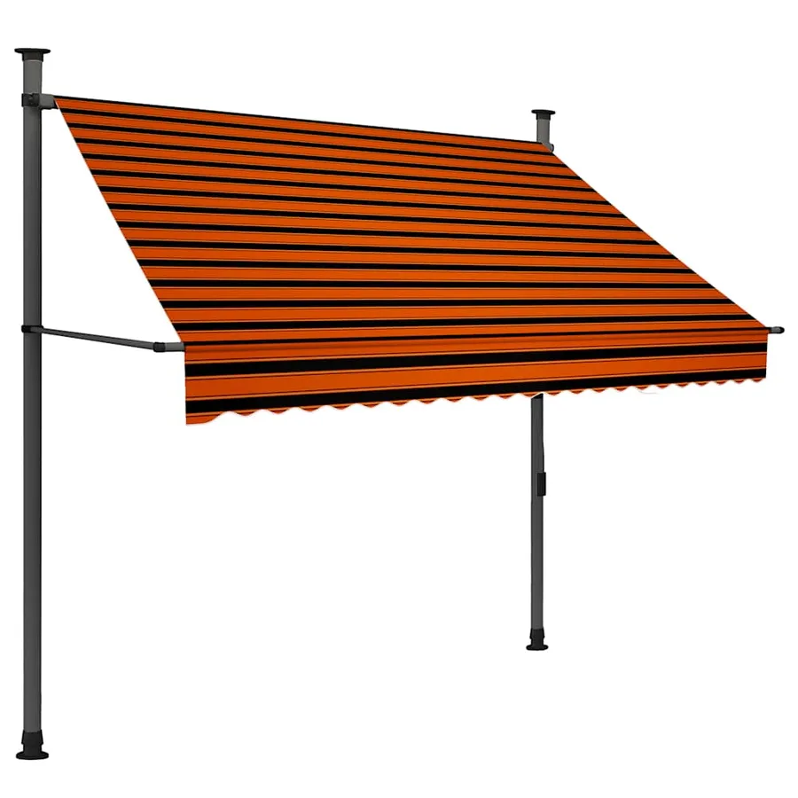Auvent manuel rétractable avec LED 200 cm Orange et marron - 2
