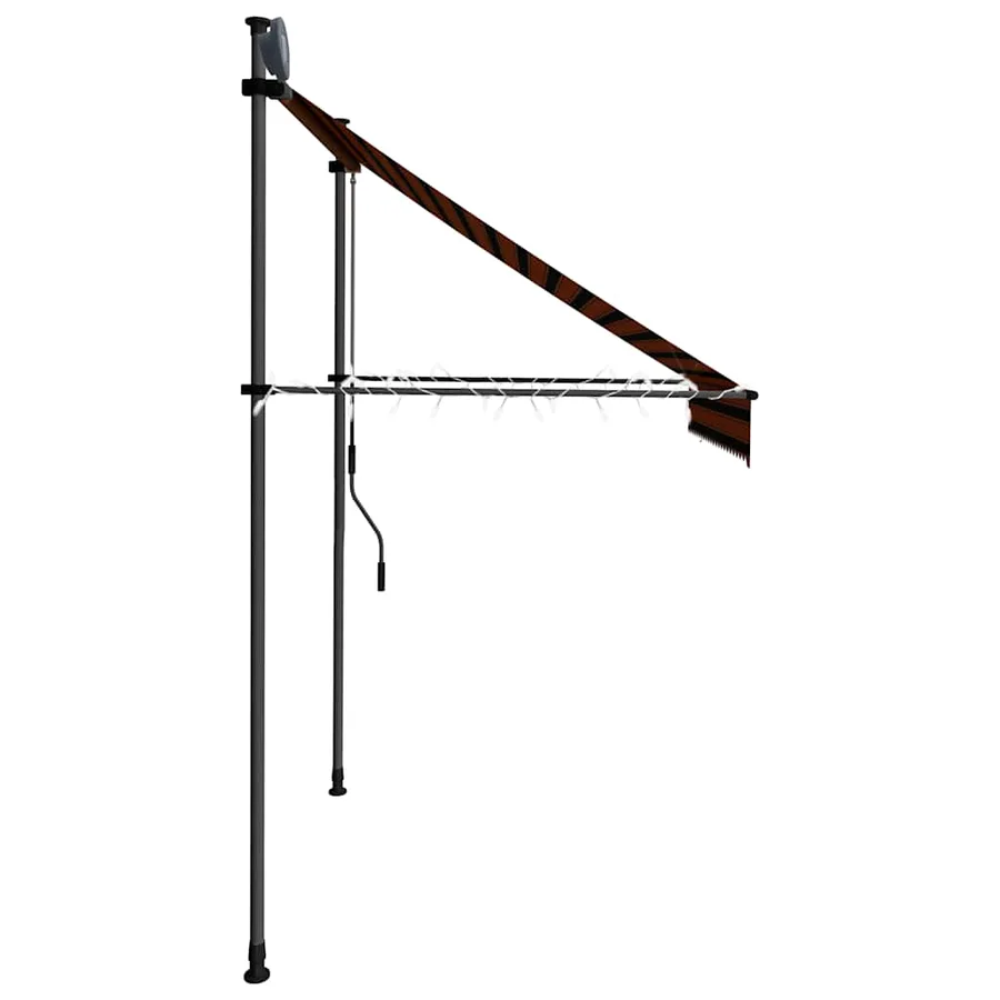 Manual retractable awning with LED 200 cm Orange and brown - 5
