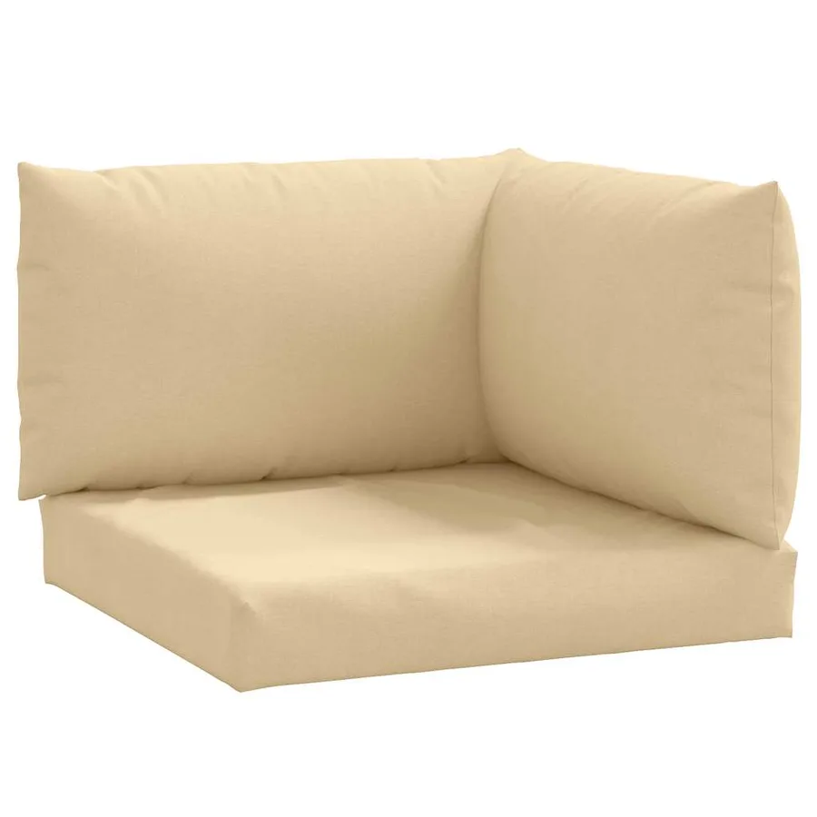 Coussins de palette lot de 3 beige mélangé tissu - 4