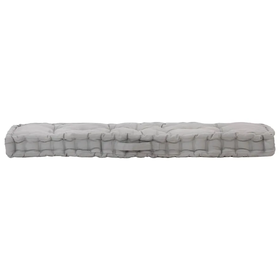 Coussin de plancher de palette Coton 120x40x7 cm Gris - 4