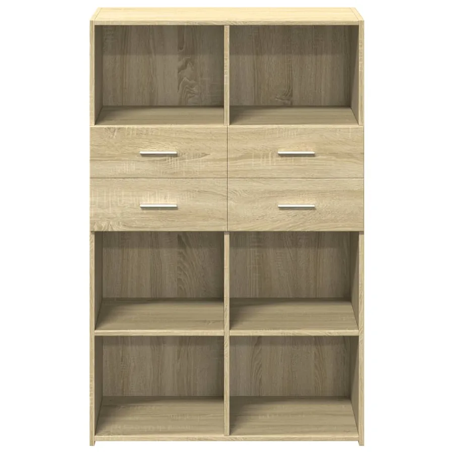 Buffet haut chêne sonoma 80x42,5x124 cm bois d'ingénierie - 4