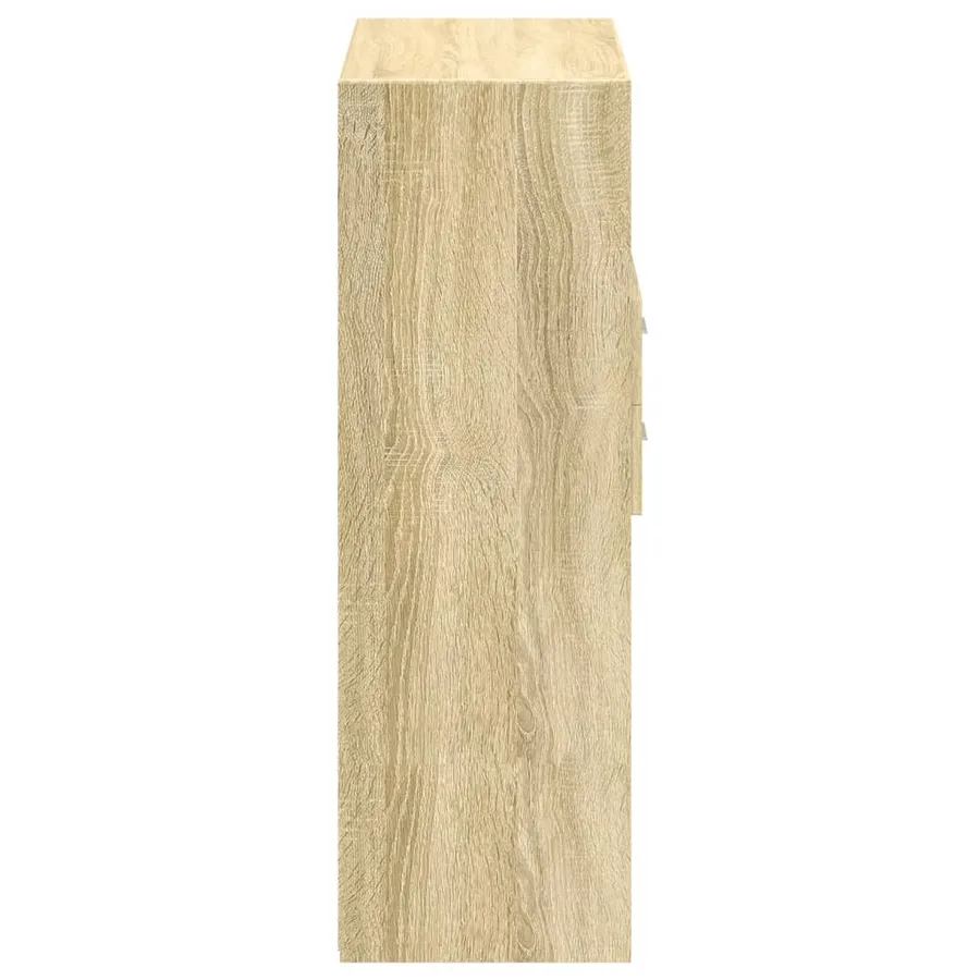 Buffet haut chêne sonoma 80x42,5x124 cm bois d'ingénierie - 5