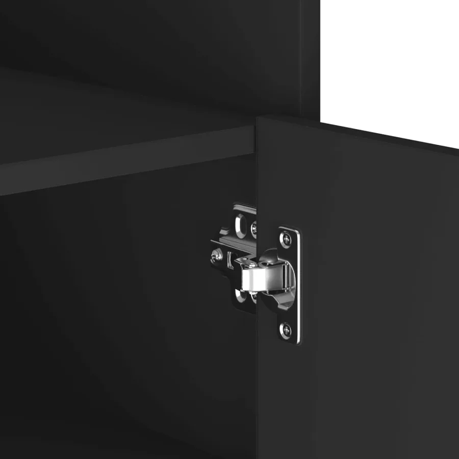 Buffet noir 45x35x75 cm bois d’ingénierie - 10
