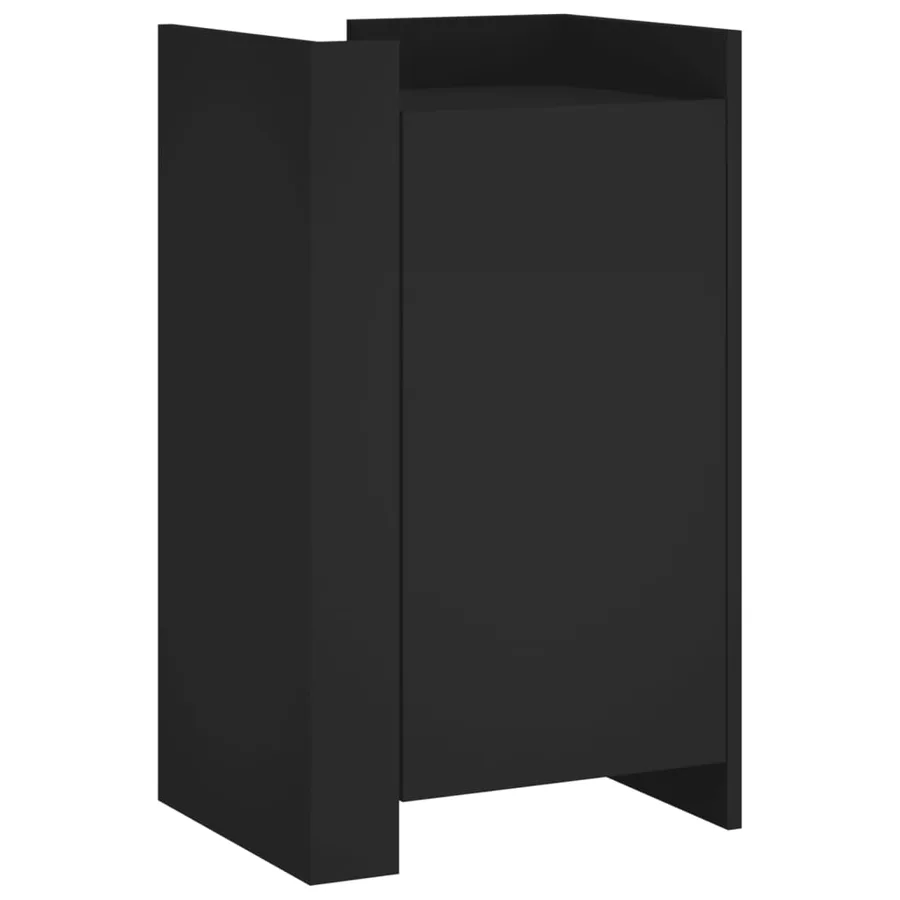 Buffet noir 45x35x75 cm bois d’ingénierie - 2