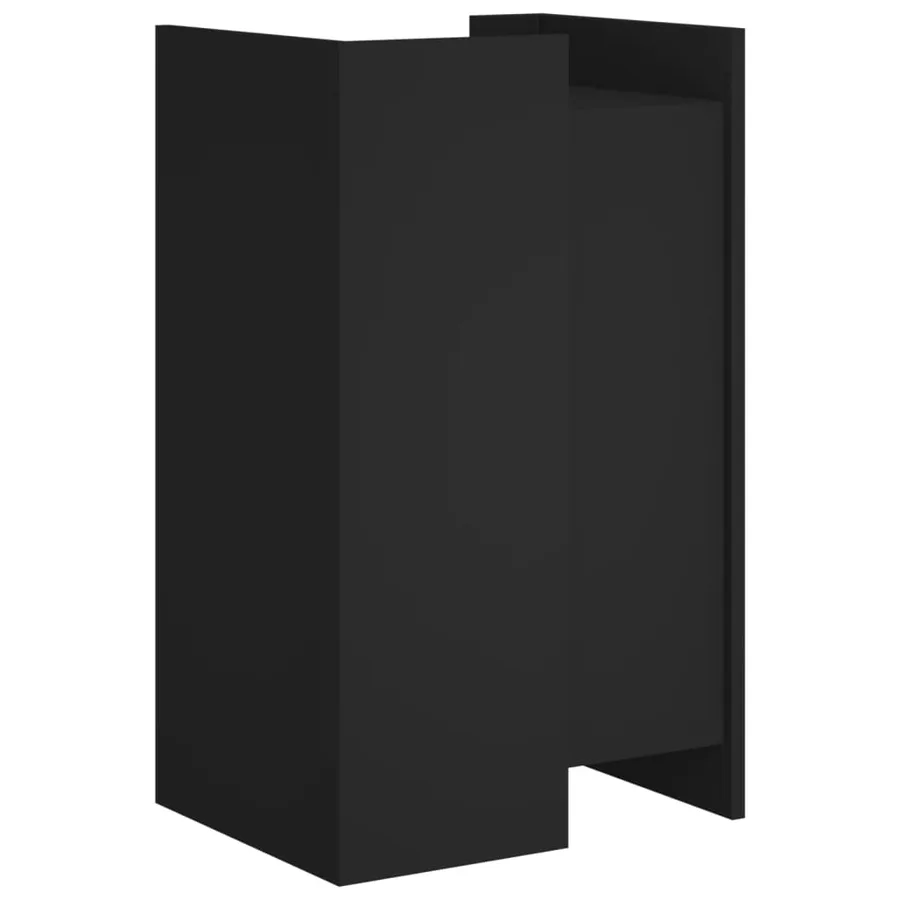 Buffet noir 45x35x75 cm bois d’ingénierie - 6