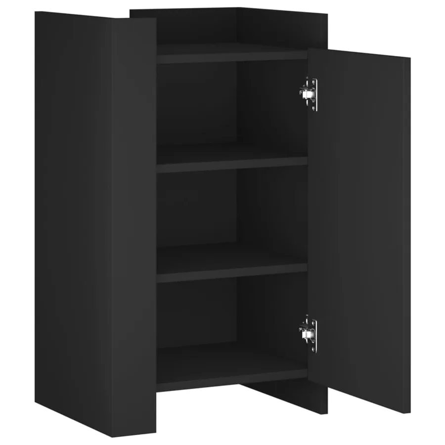 Buffet noir 45x35x75 cm bois d’ingénierie - 7