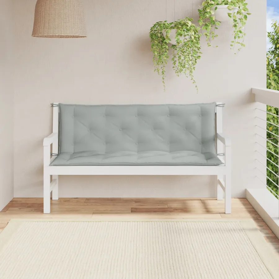 Coussins de banc de jardin lot de 2 gris clair mélangé tissu - 3
