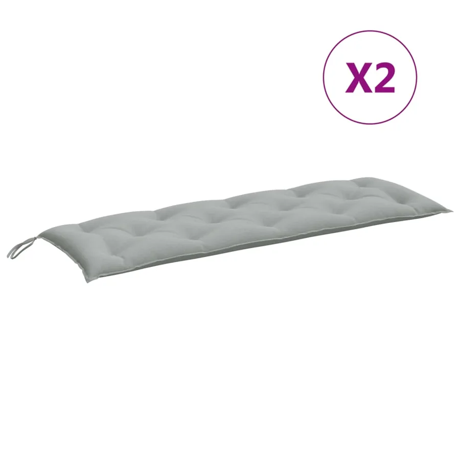 Coussins de banc de jardin lot de 2 gris clair mélangé tissu - 4