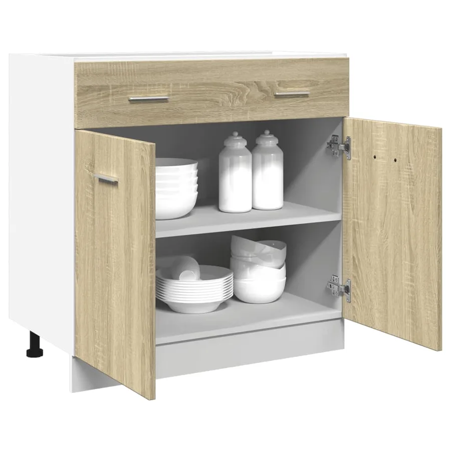 Armoire à tiroirs inférieure "Lyon" Chêne Sonoma 80 x 46 x 81,5 cm Bois d'ingénierie - 4