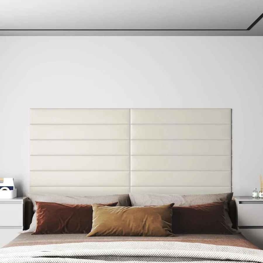 Tête de lit murale 12 pcs Crème Velours