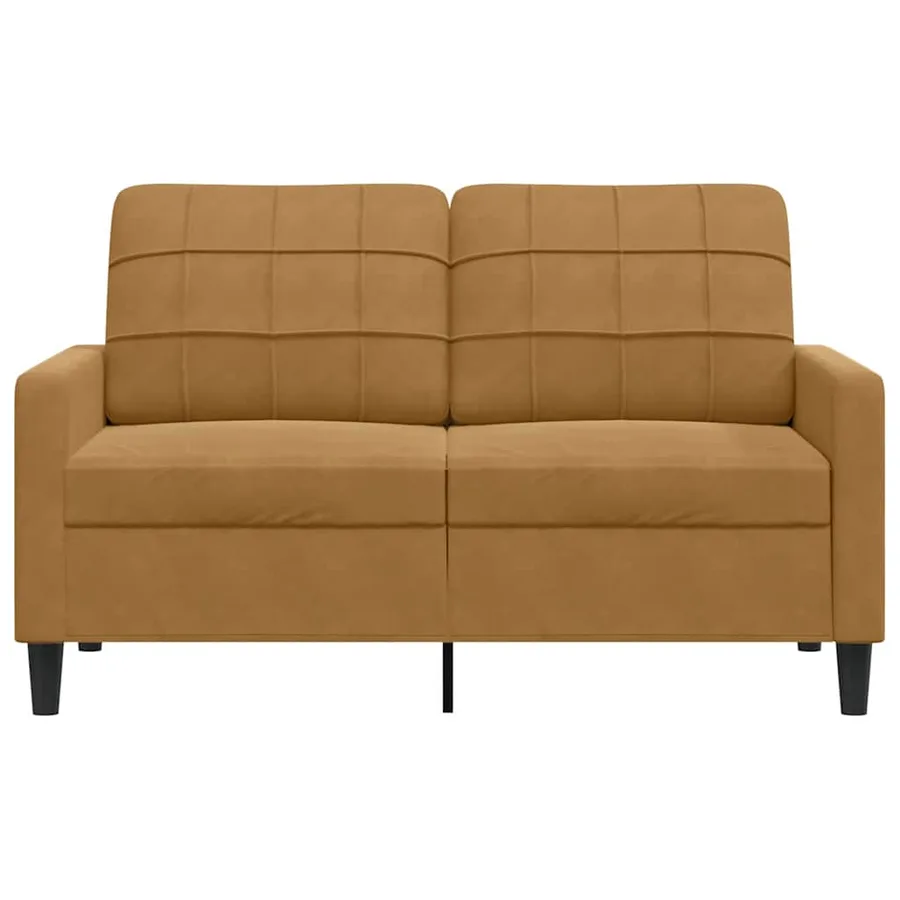 Canapé à 2 places Marron 120 cm Velours - 4