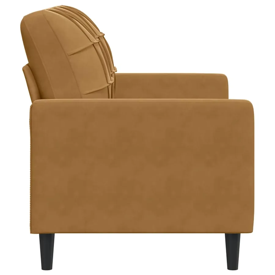Canapé à 2 places Marron 120 cm Velours - 5