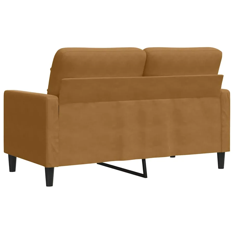 Canapé à 2 places Marron 120 cm Velours - 6