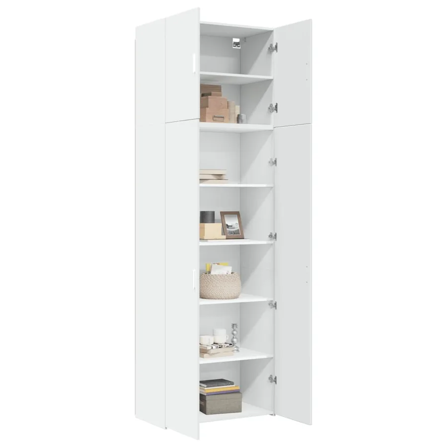Buffet haut blanc 80x42,5x249 cm bois d'ingénierie - 3