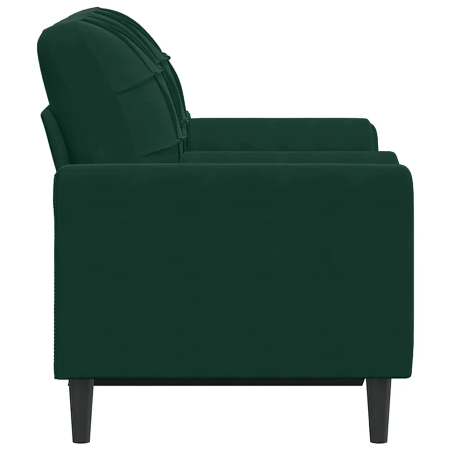 Canapé 2 places avec oreillers vert foncé 120 cm velours - 4