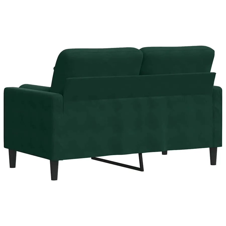 Canapé 2 places avec oreillers vert foncé 120 cm velours - 5