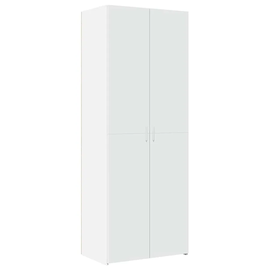 Buffet haut blanc 70x42,5x185 cm bois d'ingénierie - 2