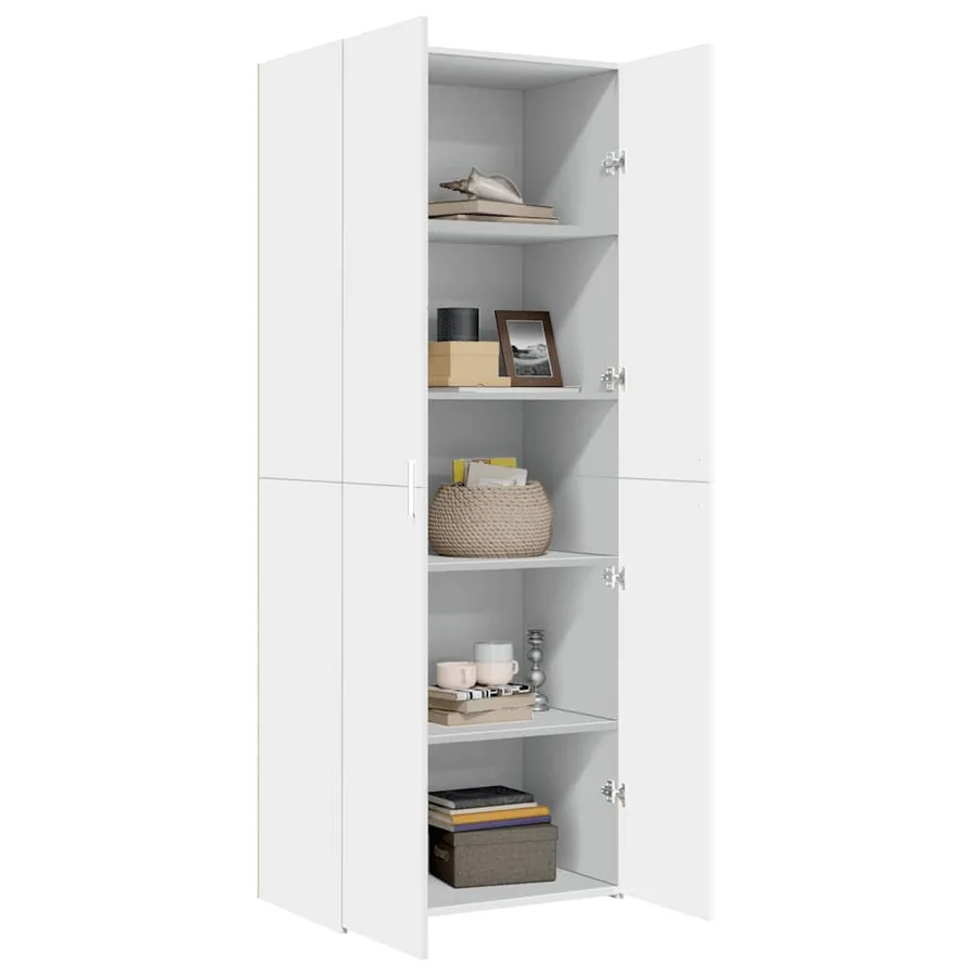 Buffet haut blanc 70x42,5x185 cm bois d'ingénierie - 7